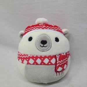 Squishmallows Polar Bear Brooke Winter Hat & Scarf Holiday Mystery Capsule 4”